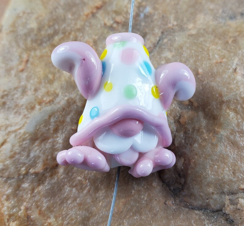 Lampwork Glass Bead Easter Bunny Gnome SRA 284 image 1