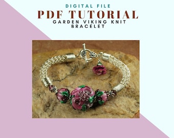 Viking Knit Beaded Garden Bracelet Digital Tutorial PDF File