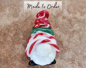 Christmas Gnome Lampwork Glass Beads, Made to Order, Focal Bead | SRA #746