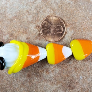 Glass Lampwork Beads, Halloween Beads, Candy Corn Gnome SRA 341 image 5