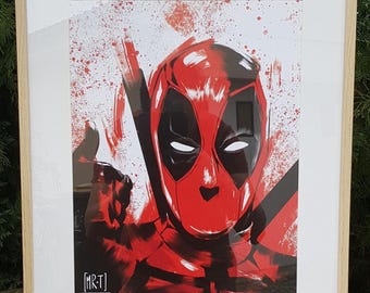 Impresión artística, DEADPOOL, edición limitada: Impresión de alta calidad, Papel 205g, Diferentes formatos disponibles