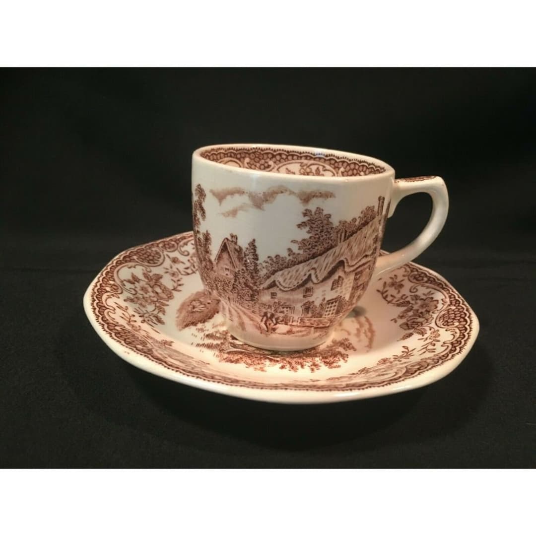 Royal Tudor Ware Olde England Barker Bros Ltd. Brown Demitasse Tea Cup