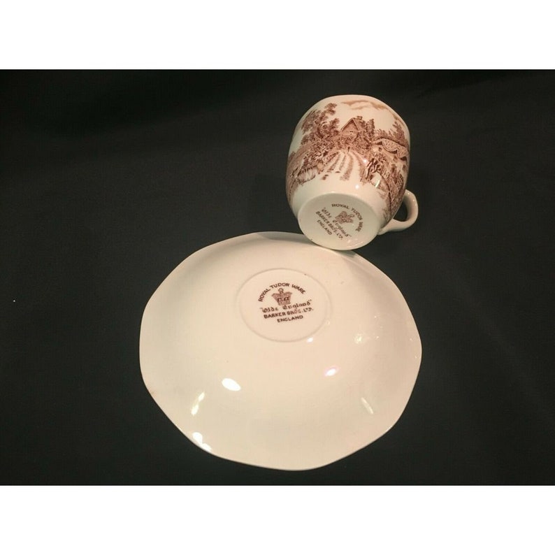 Royal Tudor Ware Olde England Barker Bros Ltd. Brown Demitasse Tea Cup