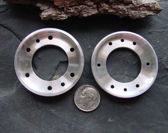 Geekery Techie Steampunk Art Jewelry Supplies Recycled Aluminum computer hard drive discs. RC-01 45mm.