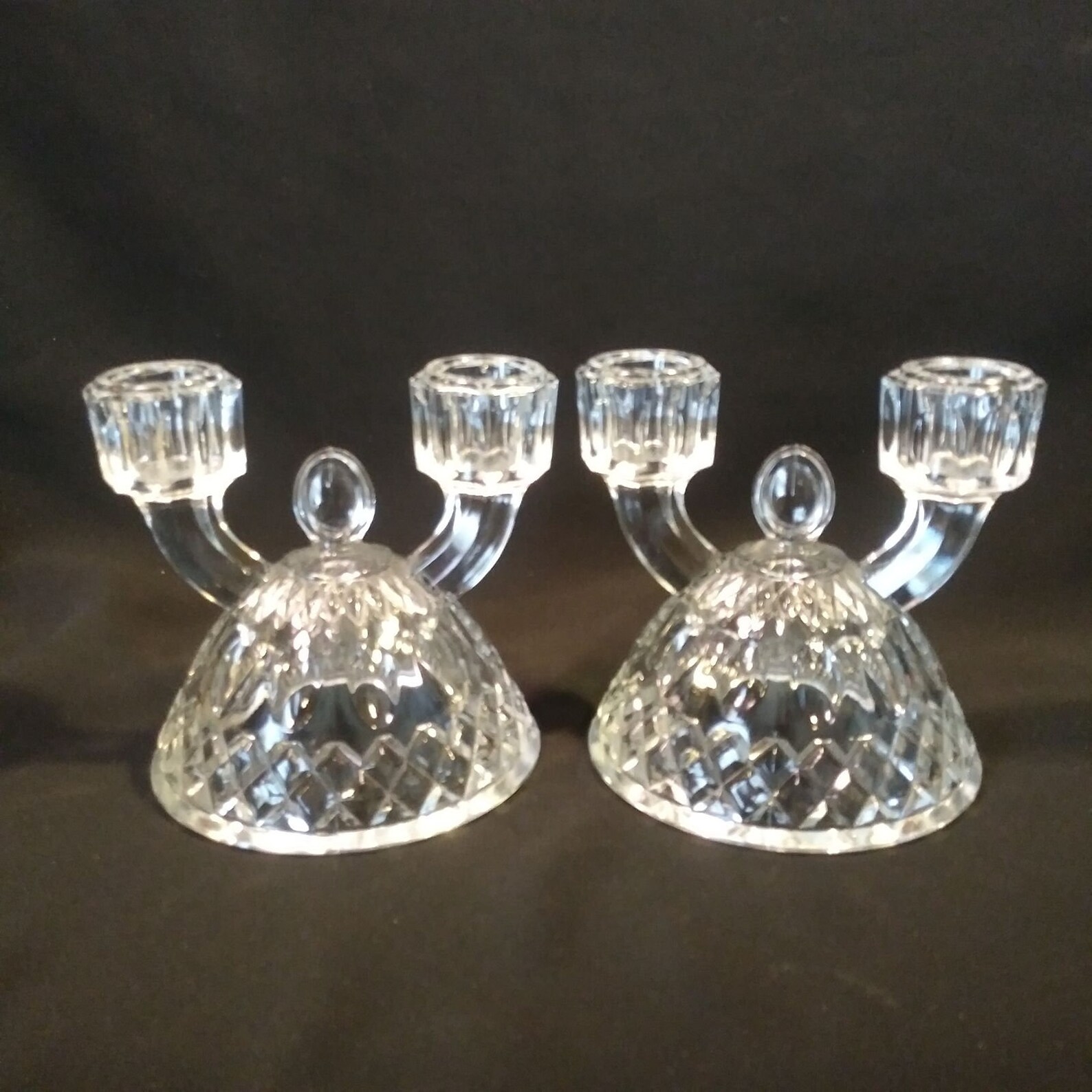 2 Vintage Imperial Glass Candle Holders in Tradition Clear Etsy UK