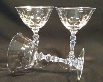 3 Vintage Barware Fostoria Liquor Cocktail in Mulberry