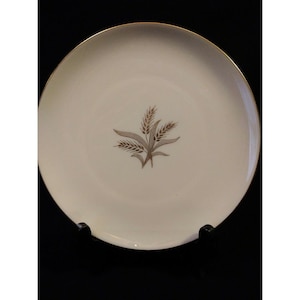 Lenox Wheat SALAD PLATE R-442 Wheat Center, Gold Trim Vintage Made in USA