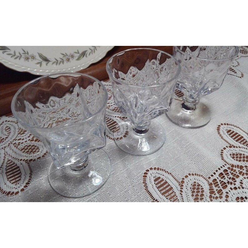 Mid Century Stemware,Vintage Lead Crystal Barware50s Cocktail Glasses. image 3