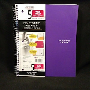 Five Star Spiral Notebooks + Study App, 3 Pack, 1 Subject, College Ruled  Paper, Pockets, 100 Sheets, Home School Supplies for College Student or  K-12