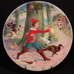 Vintage Limoges Collector Plate Little Tom Thumb-Le Petit Poucet - Perrault Quellier