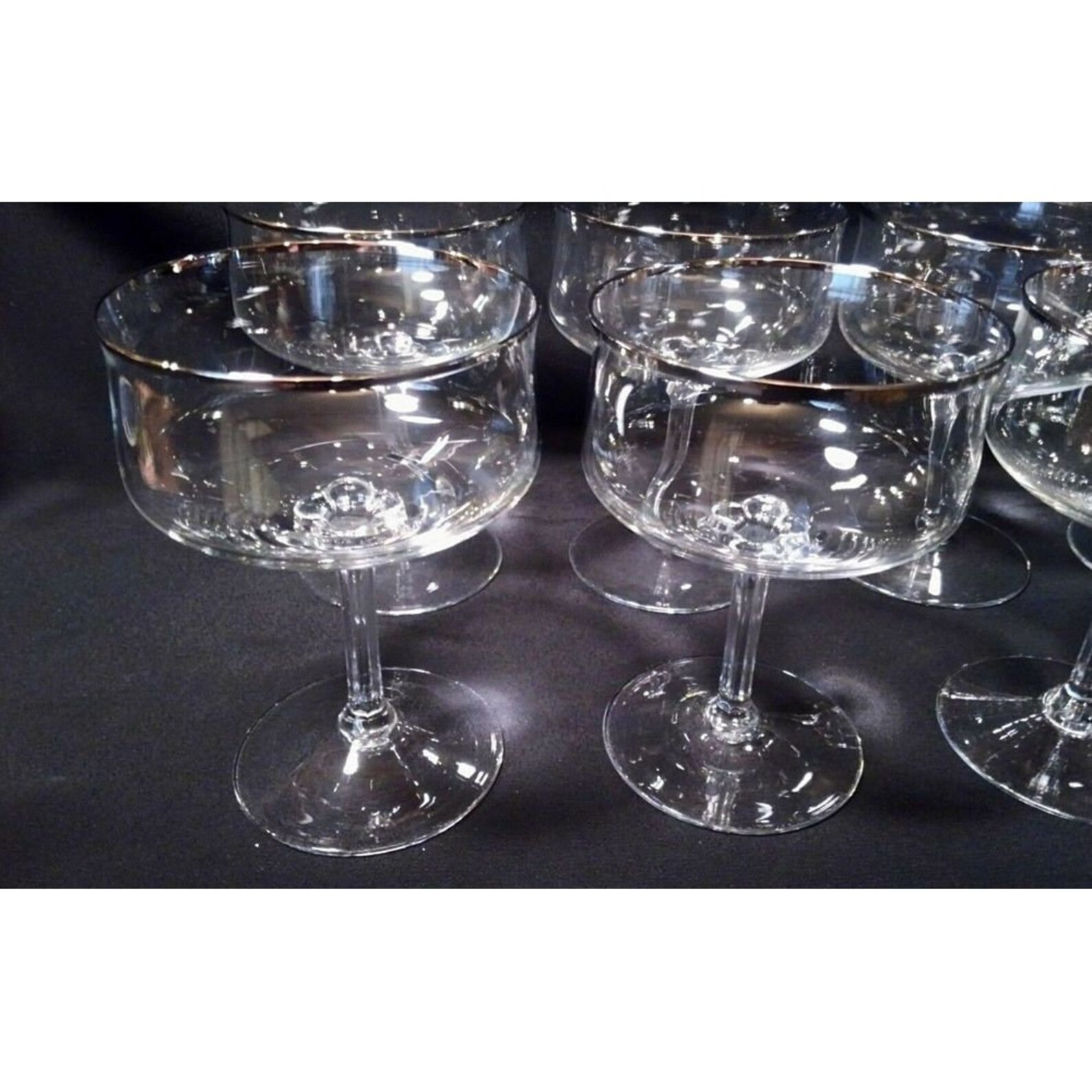 Vintage Marked LENOX Crystal DESIRE Platinum Pattern Champagne Etsy