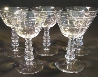 9 Pc Mixed Tiffin Franciscan Crystal Glasses