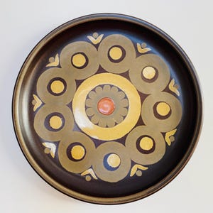 Vintage Denby Arabesque Plates, Gill Pemberton Mid-Century Modern Stoneware (Set of 2)
