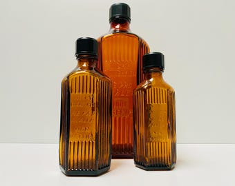 VTG LE Smith Imperial Atterbury Scroll Amber Glass