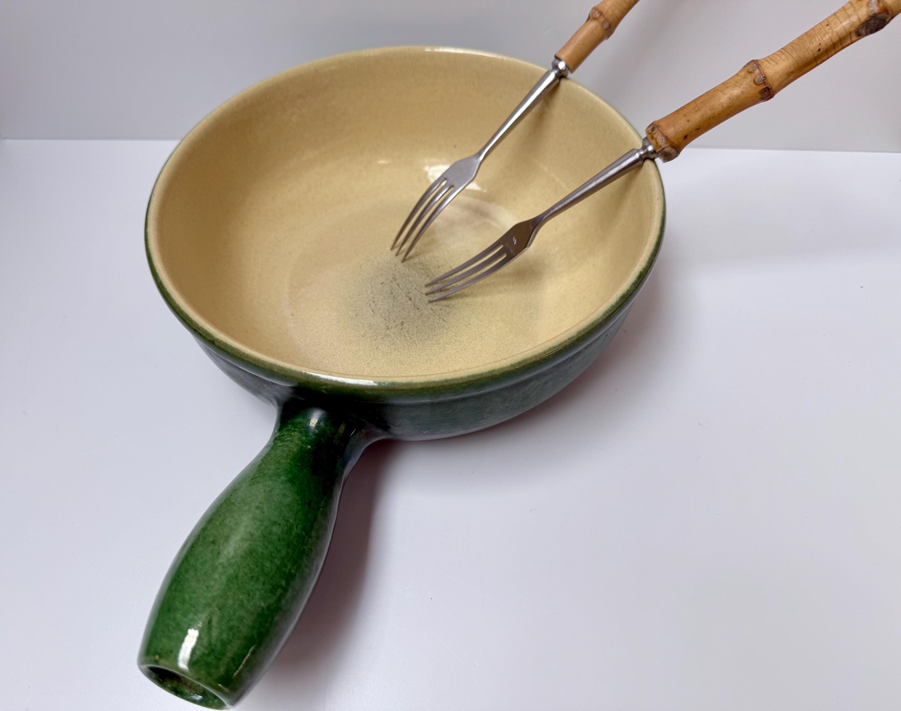 Vintage LANDERT 22 Swiss Traditional Ceramic Cheese Fondue Pot