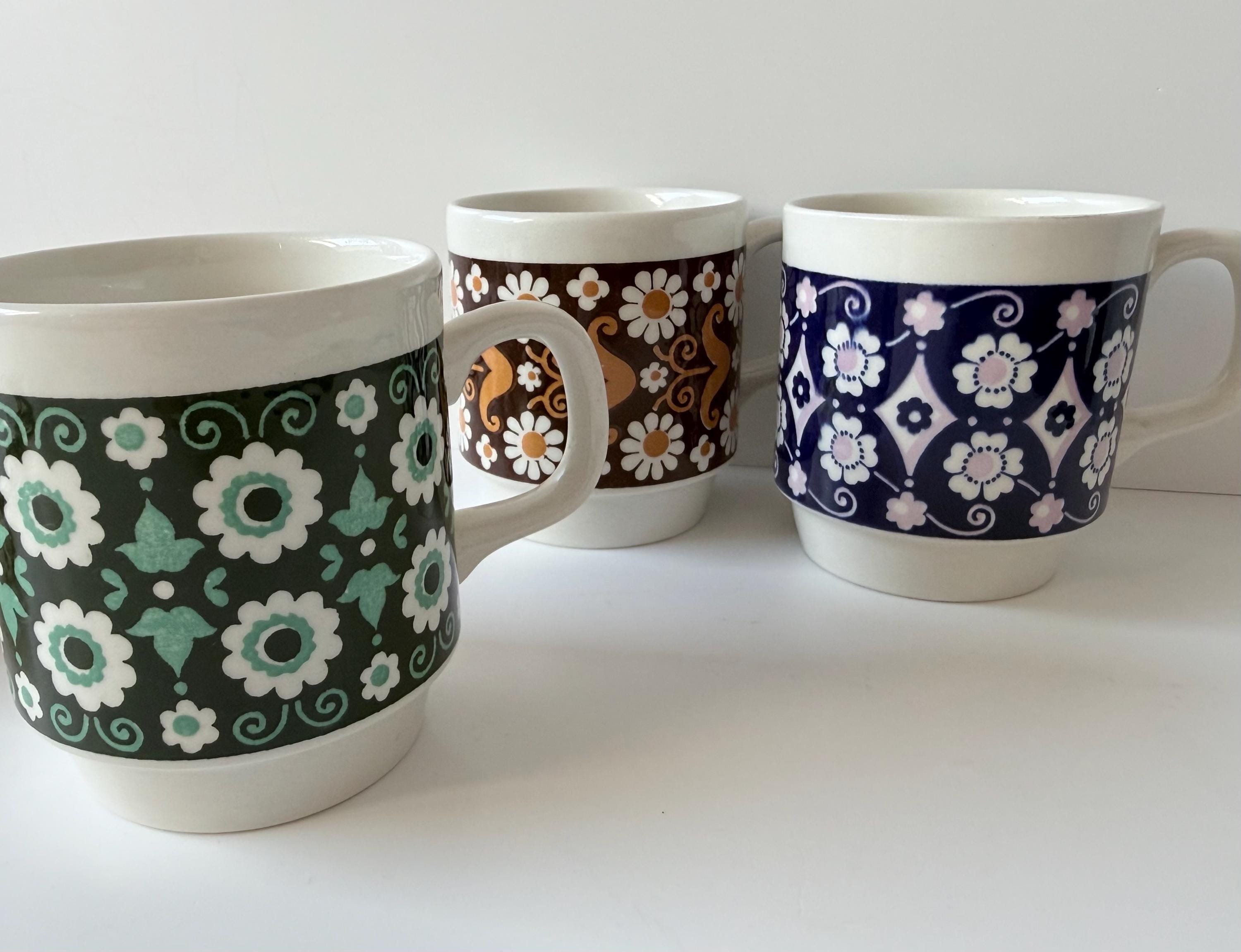 Vintage Biltons English Ironstone Mugs – Retro Floral Set of 3 - Etsy
