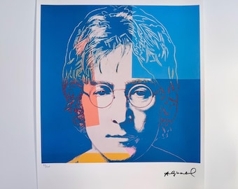 ANDY WARHOL - 'kissing John Lennon at the Factory' - Hand Signed