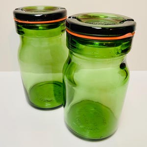 Vintage Bülach Green Glass Canning Jar | 1940s Swiss Storage Canister (No Clamp)