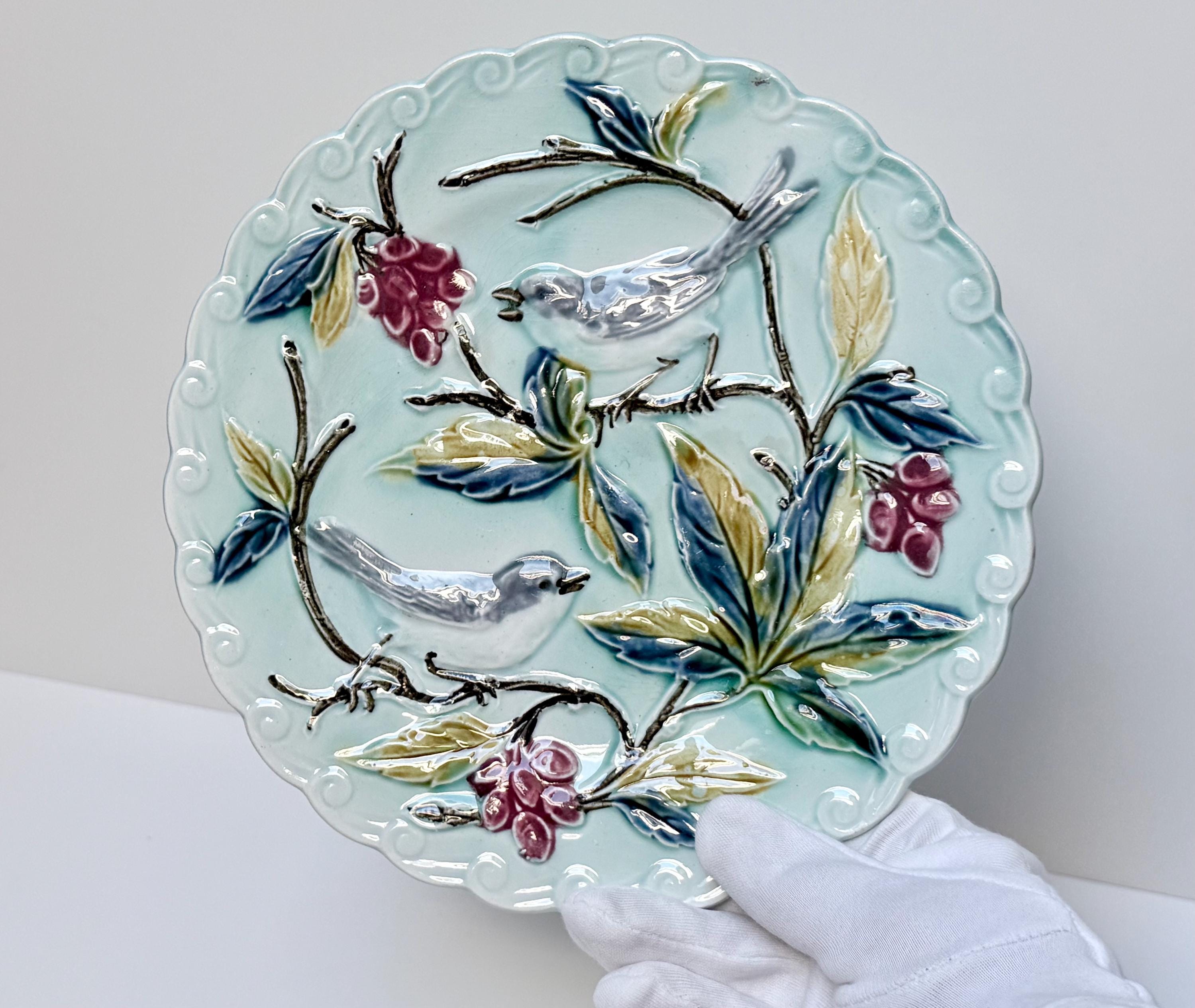 French Blue Birds Plates - Etsy