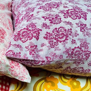 Vintage Purple Floral Pillow Case or Cushion Cover - Large Square 60x60cm or 65x65cm Insert