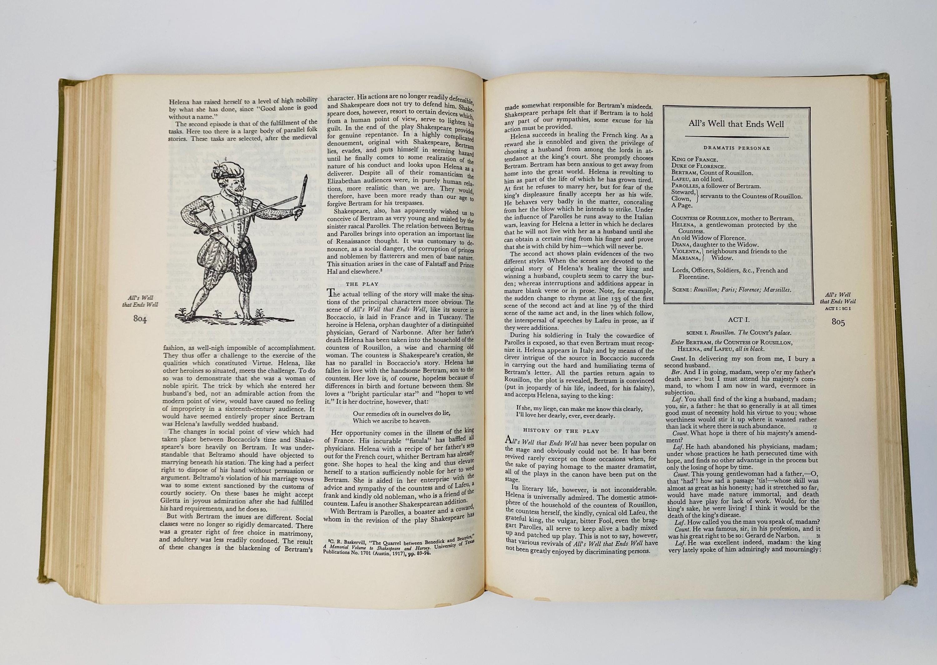 Vintage Complete Works of Shakespeare Book: 1961 Hardback Edition