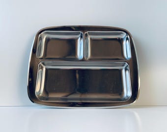 Vassoio da portata vintage WMF Cultura in acciaio inox: piatto da antipasto svedese MCM