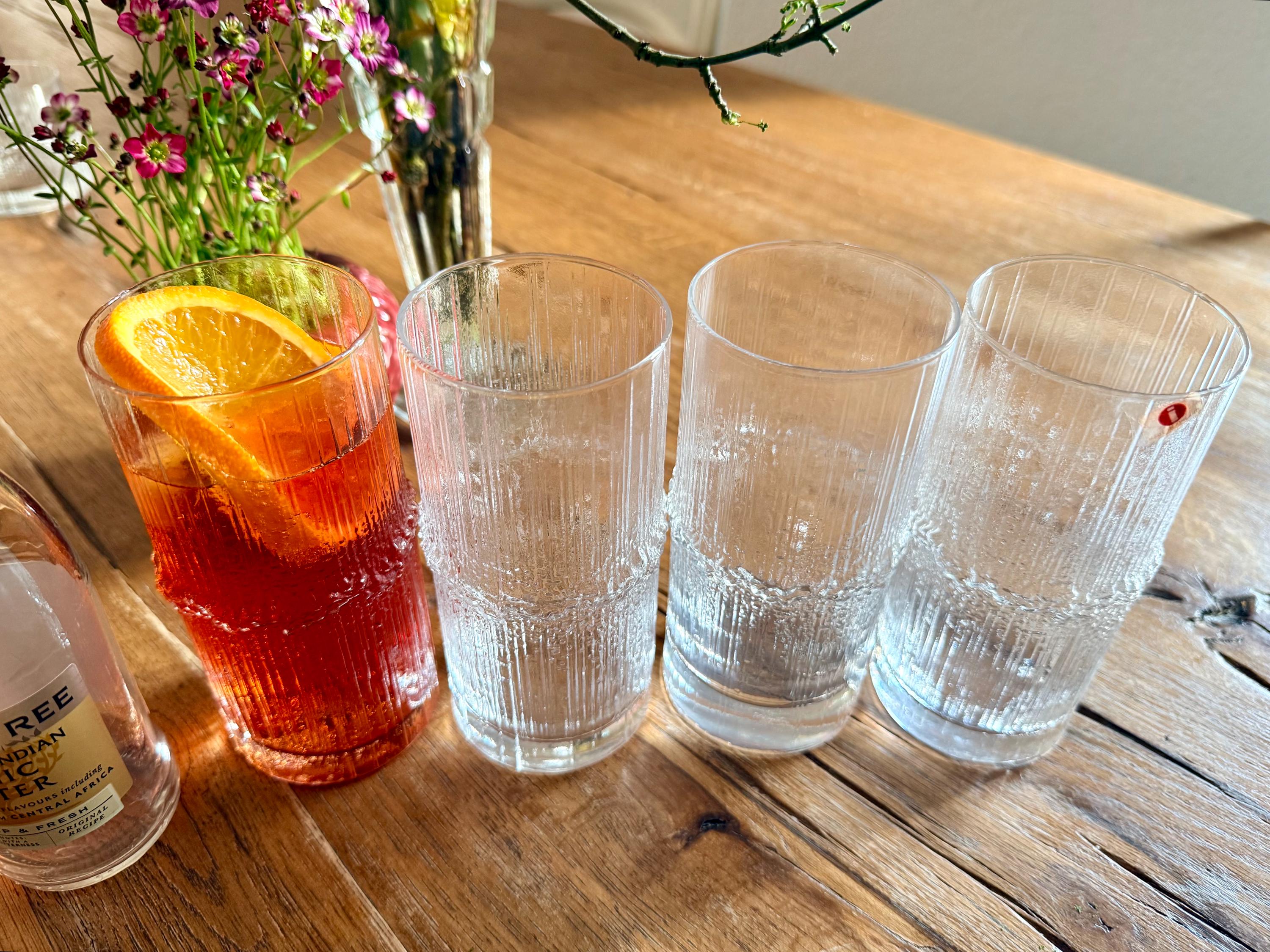 Vintage Iittala Niva Tall Glasses, Tapio Wirkkala, 340ml Tumblers