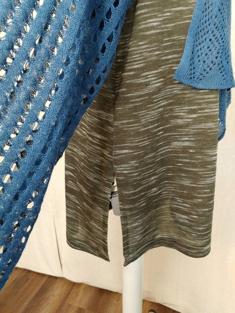 Big Dog Open Cardigan Size S-M; upcycled sweater coat womens lightweight layers hippie mens nomad jacket bohemian boho festival coat green