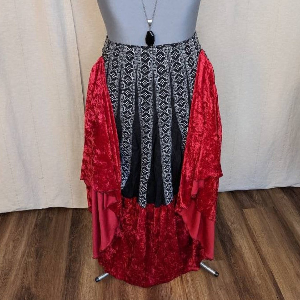 Fire Dancer Skirt ML Womens Red Black Bustle Ruffle Skirt Etsy