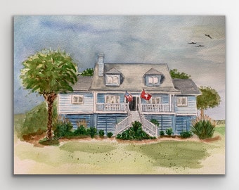 Personalized Handpainted Watercolor of your Home from Photo