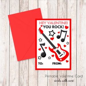 You Rock Valentinstag Karte, Sofort Download Karten---Digitale Datei von 4 Karten (3.5x5 Zoll).