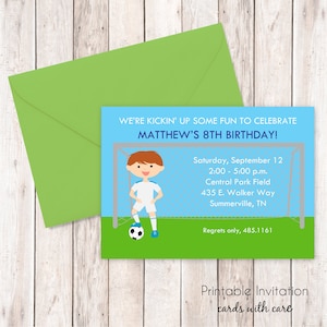 Football garçon Invitation, Invitation imprimable Design, texte personnalisé, fichier JPEG