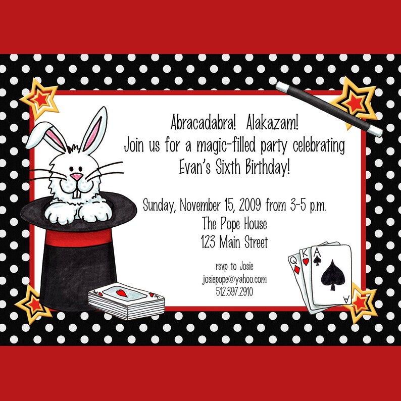 magic party invitation printable invitation design custom