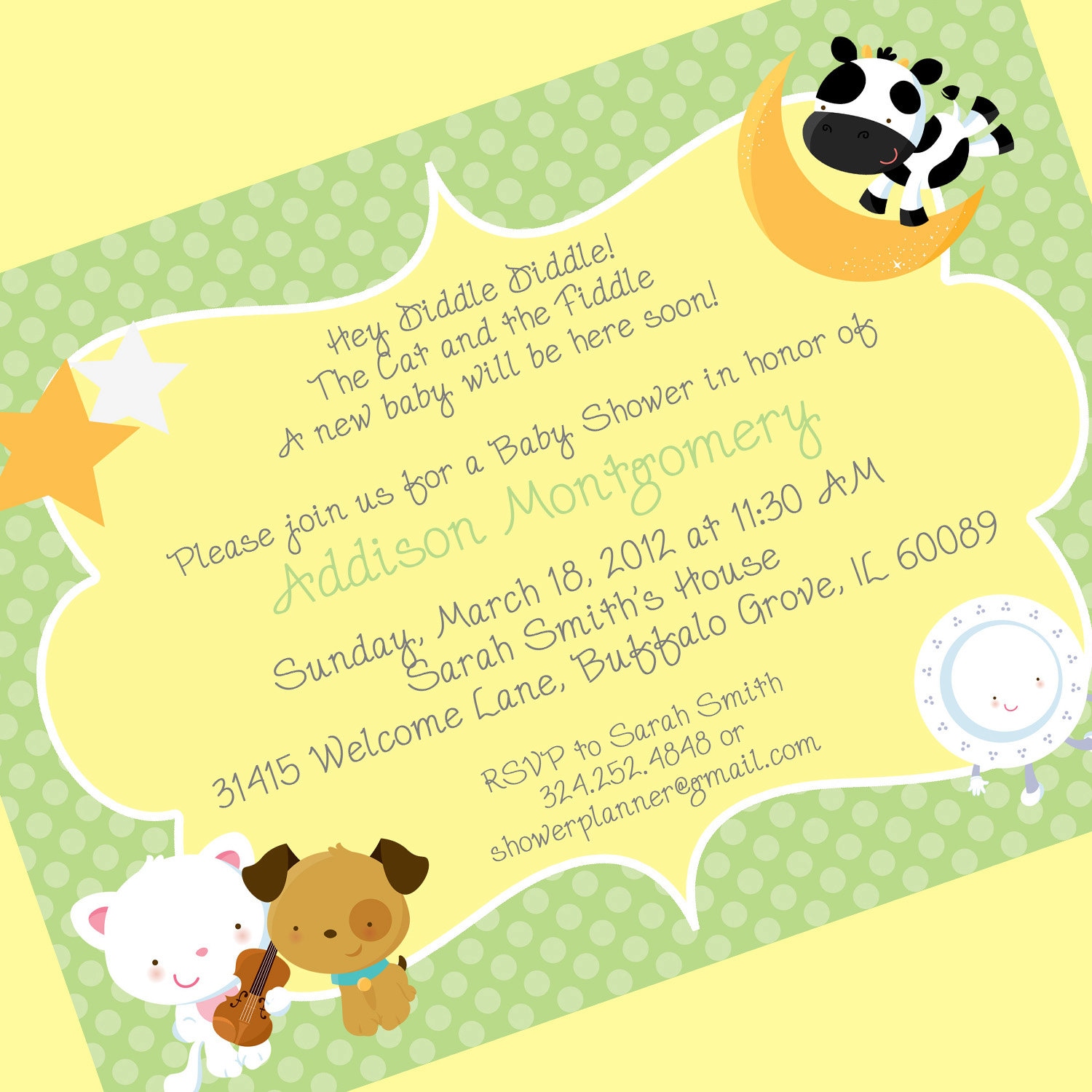 Nursery Rhymes Baby Shower Invitation Printable Invitation Etsy