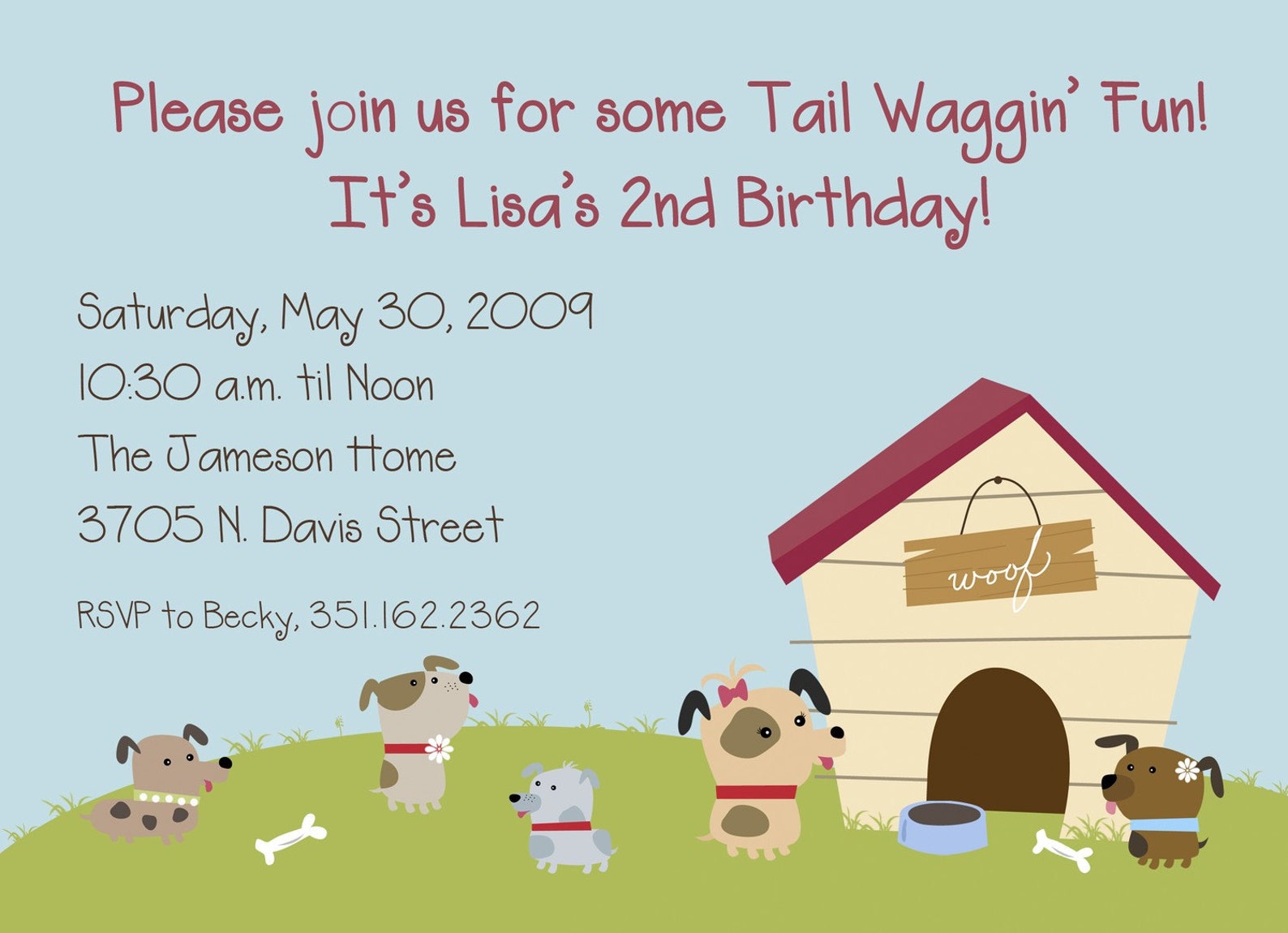 Dog and Puppy Invitation Printable Invitation Design Custom - Etsy