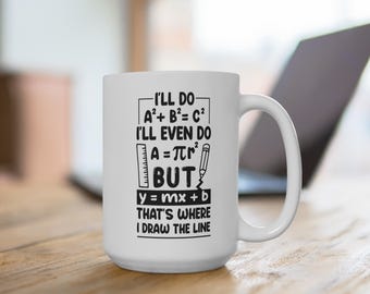 Taza divertida para profesores de matemáticas, taza de café con álgebra y geometría, regalo con juego de palabras matemático