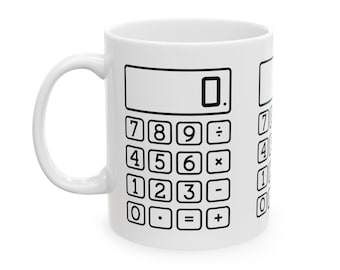 Calculator Ceramic Mug, Math Teacher Gift, Funny Office Decor, 11oz