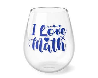 I Love Math - Copa de vino sin tallo, 11.75 oz