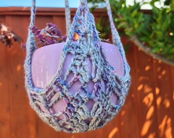 Handmade Tie Dye Macrame Plant Hanger, 4-6" Pot