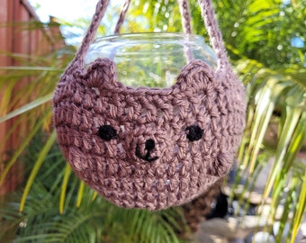 Beary Derpy Macrame Boho Style Crochet Plant Pot Hanger For 4-6" Pot