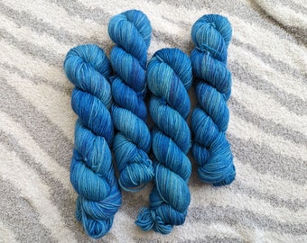 OOAK Blue Jade Hand Dyed Yarn Colorway Worsted Weight