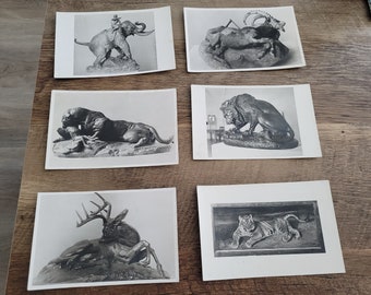 Lot of 6 Vintage Unused Art Postcards from The Louvre in Paris, France 1940s