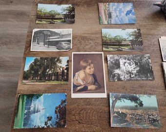 Lot of 9 Vintage Used & Unused Postcards from US and Europe, 1940s