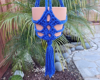 Boho Crochet Plant Pot Hanger with Tassel (Fits 5-6.5" Pot)