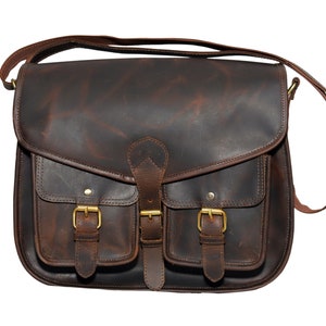 Sac messager bandoulière en cuir de buffle fait main pour ordinateur portable sac à main de bureau sacoche messager vintage rustique pour homme femme cadeaux de Noël