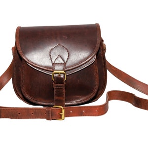 Braune Crossbody Satteltasche, Leder Satteltasche, Lederhandtasche, Frauentasche, Leder Crossbody Damentasche, Leder Geldbörse, Geschenk für sie