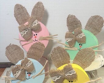 Wood Easter Bunny, Cute Baby Bunny, Easter Decor, Tiered Tray Decor, Bunny Head, Pastel Bunnies, Prim Bunnies, Choose Your Color