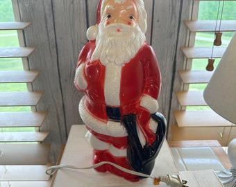 Vintage 1968 Empire Santa Claus Blow Mold With Light