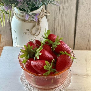 Fake Strawberries, Craft Supplies, Kitchen Decor, Artificial Strawberries, Food Prop, Fake Fruit, Fake Food