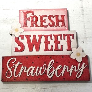 Strawberry Tiered Tray Bundle, Summer Strawberries, Strawberry Kitchen Decor image 7